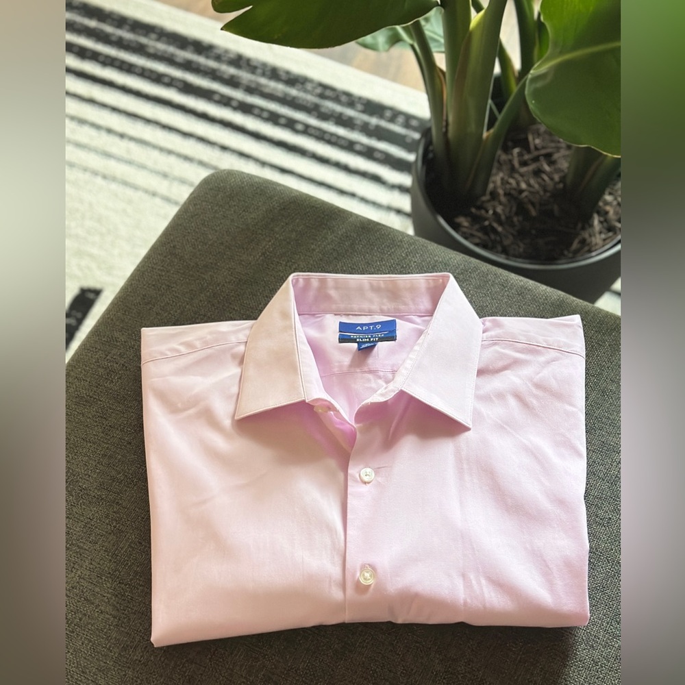 Apt. 9 Light Pink Casual Button Down Shirt
